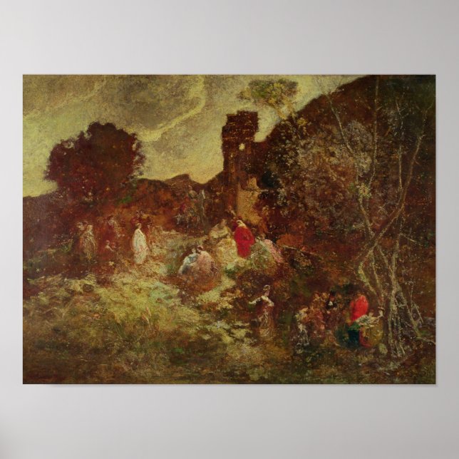 Poster Don Quichotte et Sancho Panza, vers 1865 (Devant)