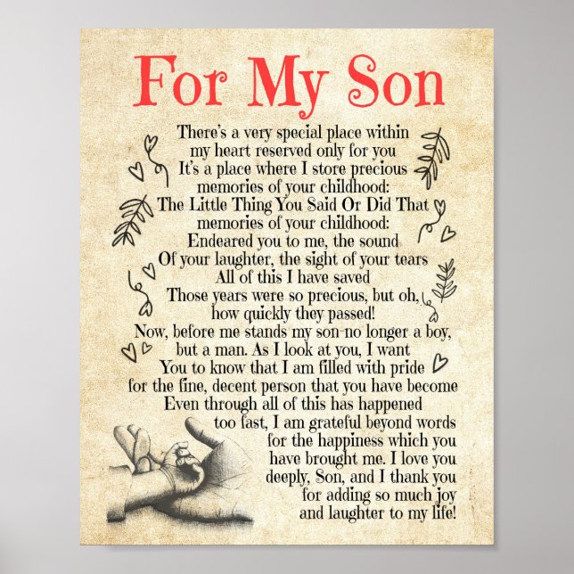 Poster Don Son | Pour Mon Fils Merci D'Avoir Ajouté Tant  (Devant)