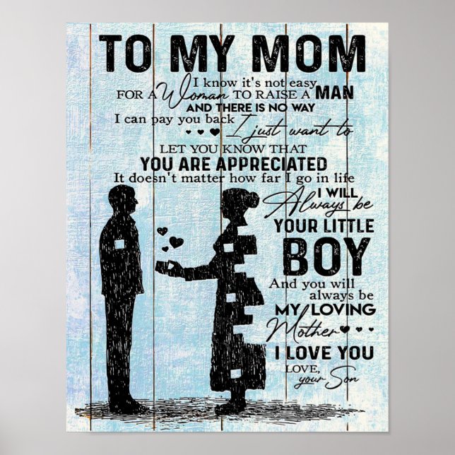 Poster Don Son To Mom, Personnaliser Lettre à ma maman Ca (Devant)