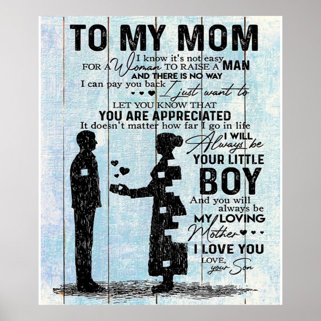 Poster Don Son To Mom, Personnaliser Lettre à ma maman Ca (Devant)