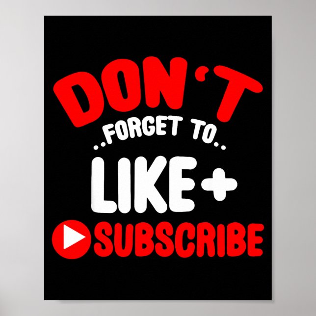 Poster Don’t Forget To Like And Subscribe Social Media In (Devant)