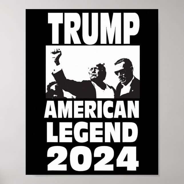 Poster Don Trump 2024 à l'épreuve des balles ne jamais cé (Devant)
