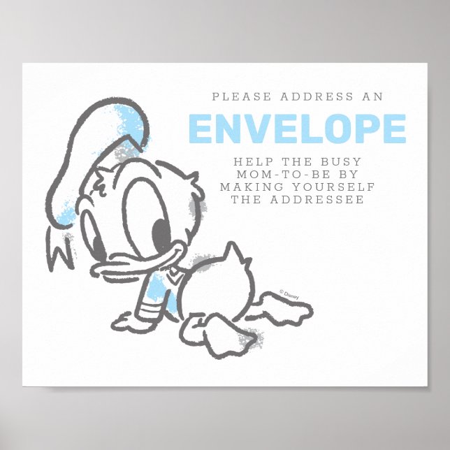 Poster Donald Duck Boy Baby shower Adresse Une Enveloppe (Devant)