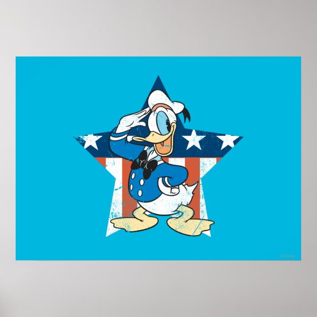 Poster Donald Duck | Salut avec l'étoile patriotique (Devant)