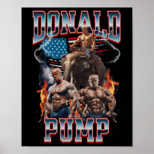 Poster Donald Pump Trump Gym Pump Couverture de pompe