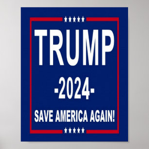 Poster Donald Trump 2024 Save America Again