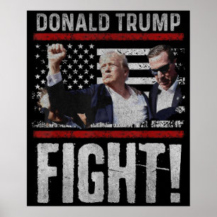 Poster Donald Trump 2024 Survivre à une fusillade lors d'