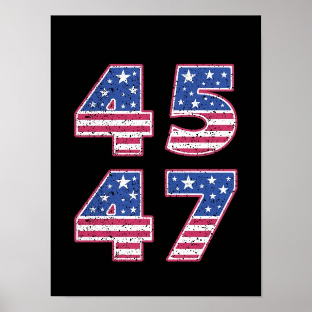 Poster Donald Trump 45-47 (Devant)