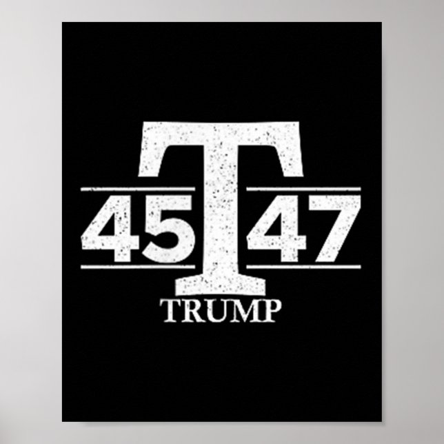 Poster Donald Trump 45 47 45e 47e Président (Devant)