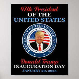 Poster Donald Trump 47e président 2025 Inauguration États