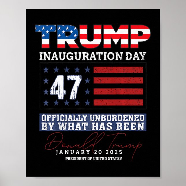 Poster Donald Trump 47e président 2025 Inauguration États (Devant)