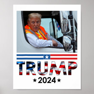Poster Donald Trump À Garbyge Truck Team Garge Pour Trump