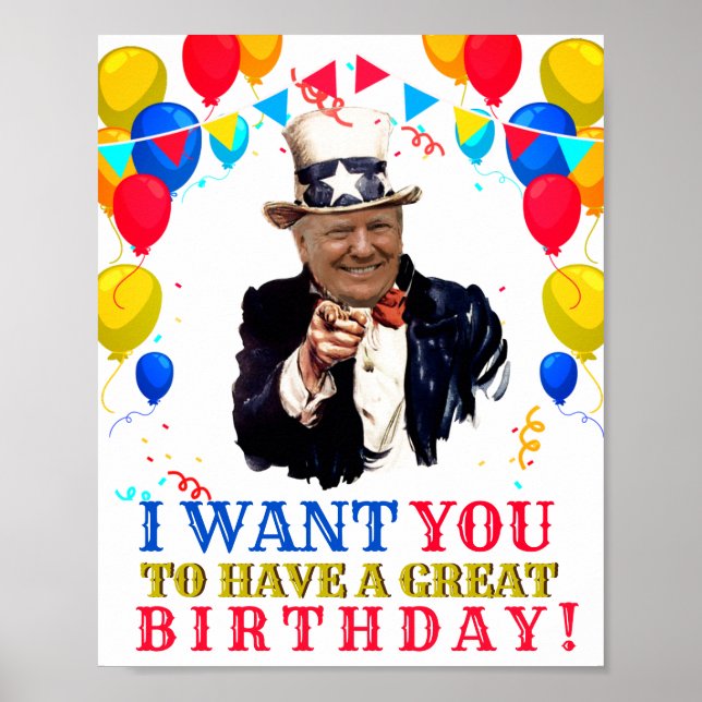 Poster Donald Trump Célébration des ballons (Devant)