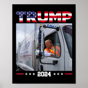 Poster Donald Trump Circuler le camion à ordures - Camion