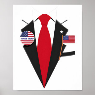 Poster Donald Trump Costume Et Cravate Halloween Costume