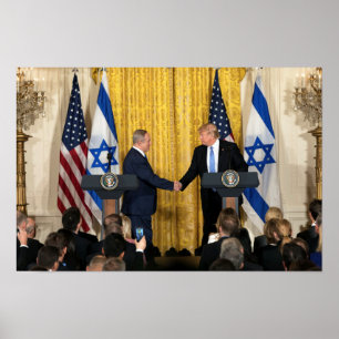Poster Donald Trump En Israël Avec Bibi Netanyahu