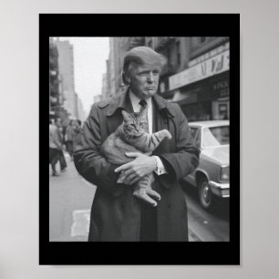 Poster Donald Trump Et Chat À Nyc