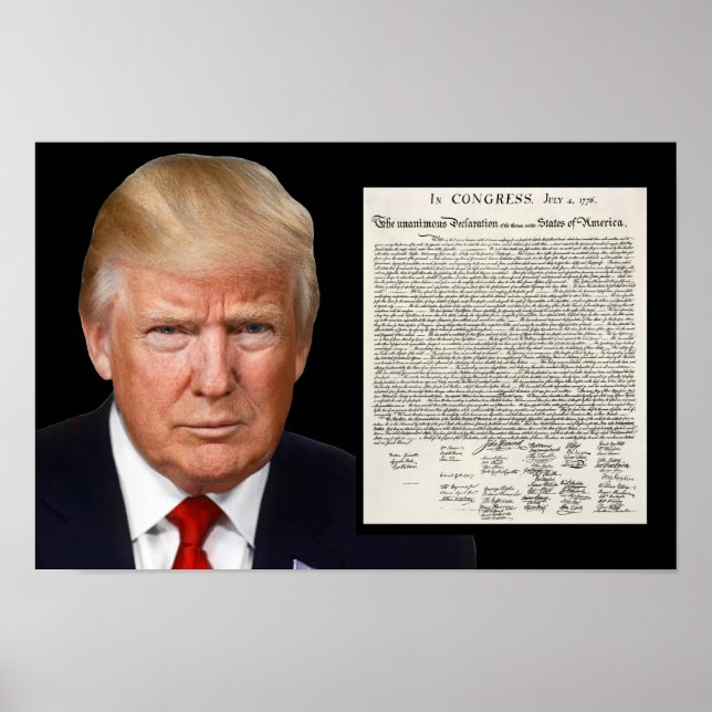 Poster Donald Trump et la déclaration d'indépendance (Devant)
