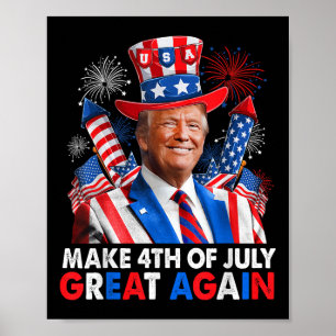 Poster Donald Trump Feu patriotique Faire 4 juillet G