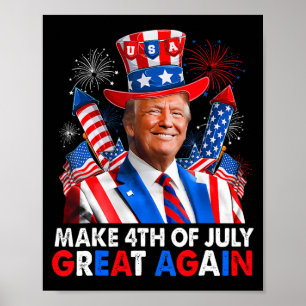 Poster Donald Trump Feu patriotique Faire 4 juillet G
