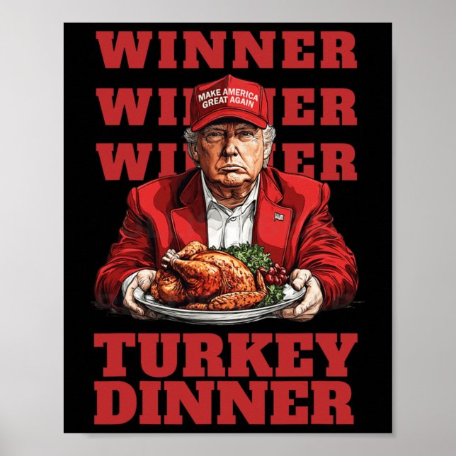 Poster Donald Trump Gagnante du dîner au poulet - Préside (Devant)