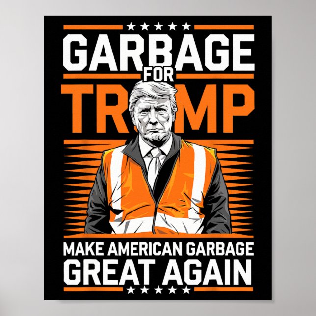 Poster Donald Trump Garbage Orange réflexe de sécurité (Devant)