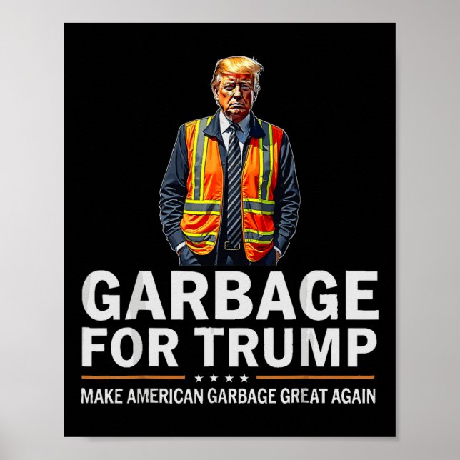 Poster Donald Trump Garbyge Orange Reflex Safety Vest (Devant)
