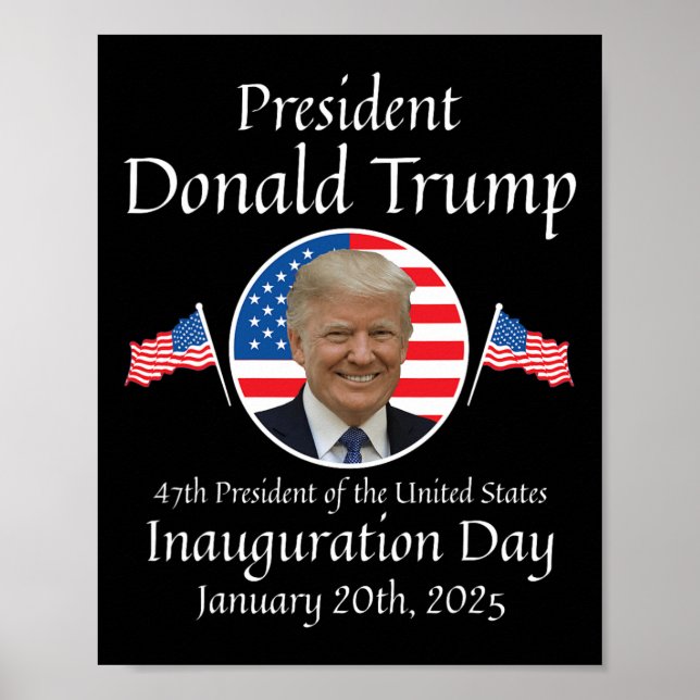 Poster Donald Trump Jour de l'investiture 2025 47e présid (Devant)
