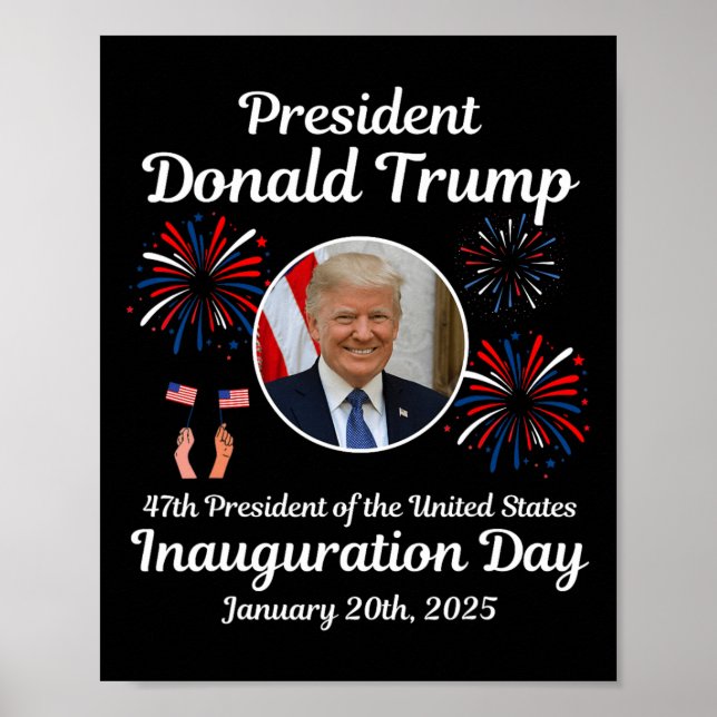 Poster Donald Trump Jour de l'investiture 2025 47e présid (Devant)