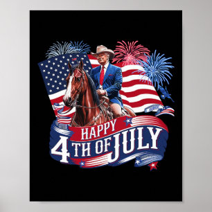 Poster Donald Trump Joyeux 4 juillet pour les patriotes A