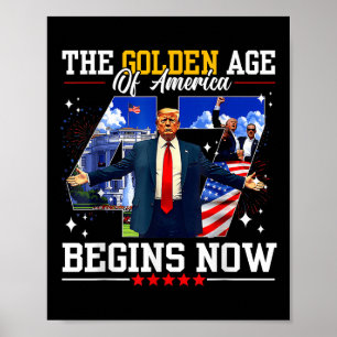 Poster Donald Trump L'Âge D'Or De L'Amérique Commence À C
