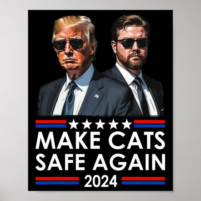 Poster Donald Trump met les chats en sécurité à nouveau 2 (Devant)