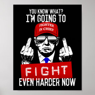 Poster Donald Trump Middle Finger Flipping Off Pro Repubb
