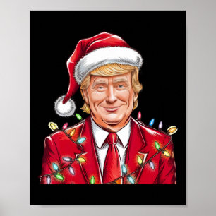 Poster Donald Trump Noël Funny Mega Santa Hat