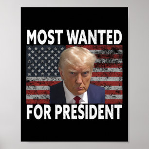 Poster Donald Trump Plus Recherché Pour Le Président 2024