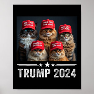 Poster Donald Trump Rend Les Chats Sûrs À Nouveau Chapeau