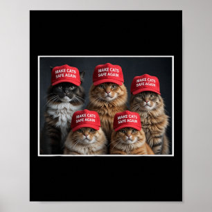 Poster Donald Trump Rendre les chats en sécurité Casquett