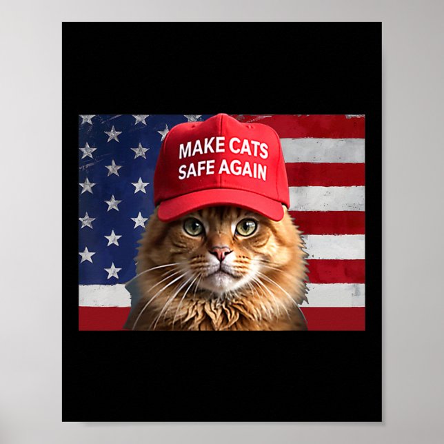Poster Donald Trump Rendre les chats en sécurité Casquett (Devant)