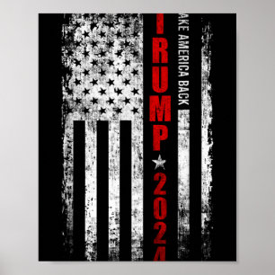 Poster Donald Trump Reprenez l'Amérique Drapeau Américain