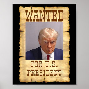 Poster Donald Trump Tiré Recherché Aux États-Unis Préside
