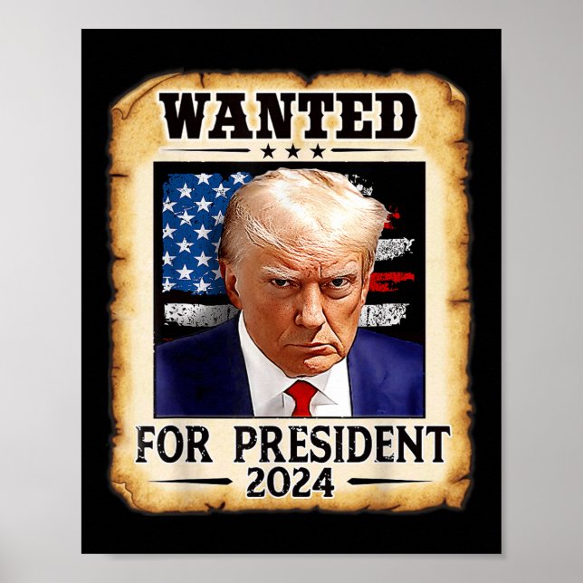 Poster Donald Trump Tiré Recherché Aux États-Unis Préside (Devant)
