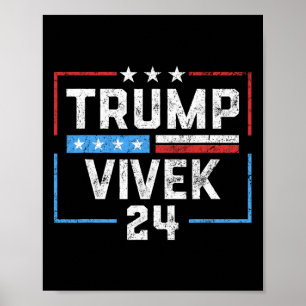 Poster Donald Trump Vivek Ramaswamy 2024 Président Républ