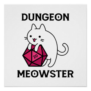 Poster Donjon Meowster Chat Drôle