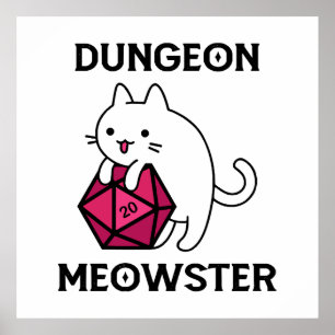Poster Donjon Meowster Chat Drôle