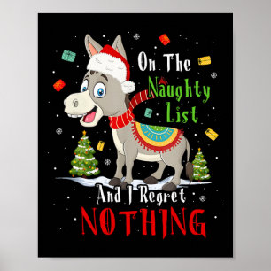 Poster Donkey Christmas Sur La Liste Des Méchants Et Je R