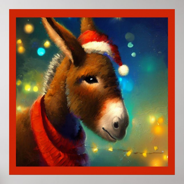 Poster Donkey de Noël 3 (Devant)
