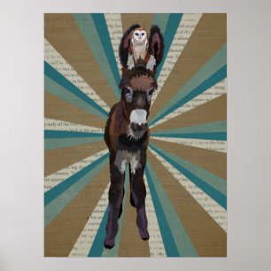POSTER DONKEY & OWL