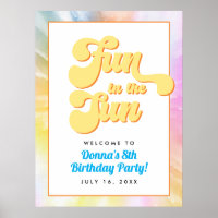 DONNA Retro Font Tie Dye Pool Party Anniversaire