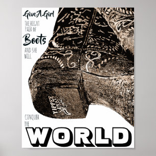 Poster Donner À Une Fille La Bonne Paire De Boots Une Cit