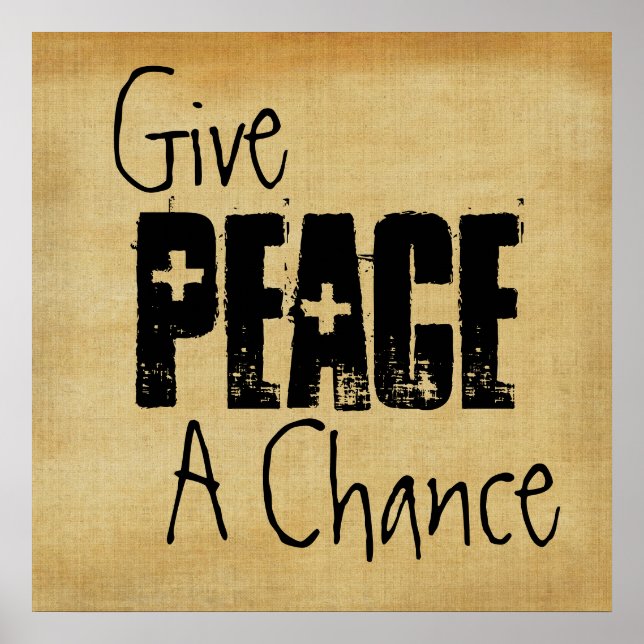 Poster Donner La Paix Une Chance (Devant)
